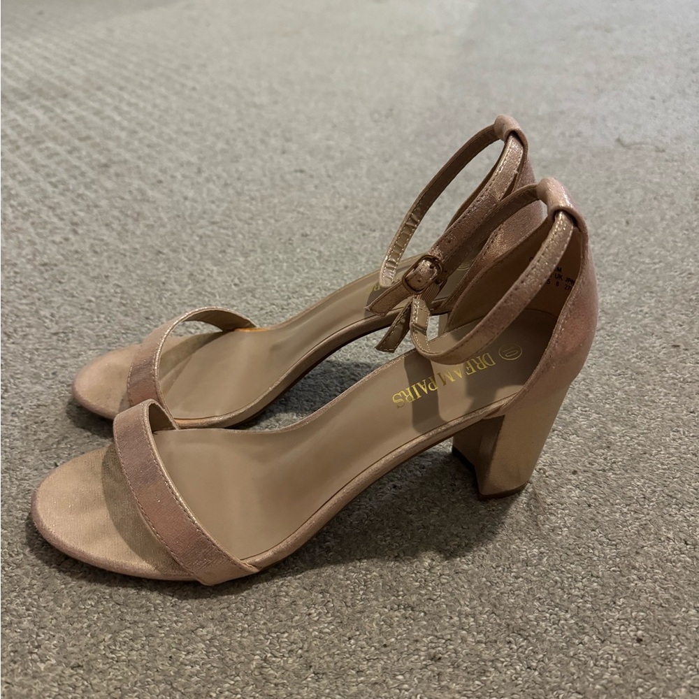 lightly worn champagne glittery heels